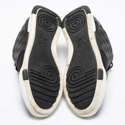 Louis Vuitton Black Mesh and Damier Embossed Rubber Fastlane Sneakers Size 42.5