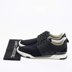 Louis Vuitton Black Mesh and Damier Embossed Rubber Fastlane Sneakers Size 42.5