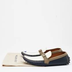 Louis Vuitton Tricolor Leather Hockenheim Slip on Loafers Size 43