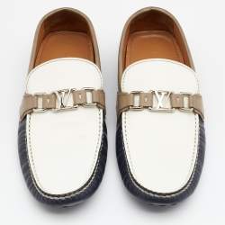 Louis Vuitton Tricolor Leather Hockenheim Slip on Loafers Size 43