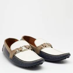 Louis Vuitton Tricolor Leather Hockenheim Slip on Loafers Size 43