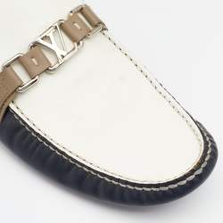 Louis Vuitton Tricolor Leather Hockenheim Slip on Loafers Size 43