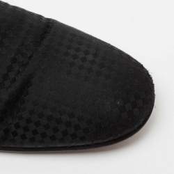 Pre Owned Louis Vuitton Black Petit Damier Fabric Monte Carlo Loafers Size 42.5