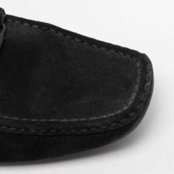 مملوكة مسبقًا حذاء لوفرز لوي فيتون مونت كارلو سويدي أسود مقاس 42