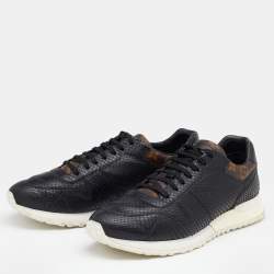 مملوكة مسبقًا Louis Vuitton Black/Brown Python And Monogram Canvas Sneakers Size 42.5