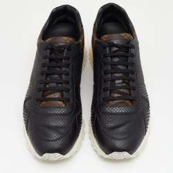 مملوكة مسبقًا Louis Vuitton Black/Brown Python And Monogram Canvas Sneakers Size 42.5