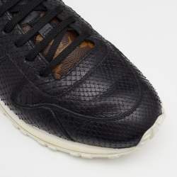 مملوكة مسبقًا Louis Vuitton Black/Brown Python And Monogram Canvas Sneakers Size 42.5