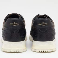 مملوكة مسبقًا Louis Vuitton Black/Brown Python And Monogram Canvas Sneakers Size 42.5