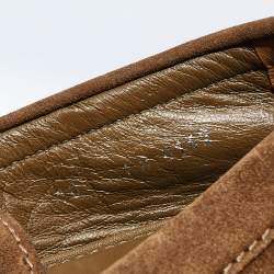 Pre Owned Louis Vuitton Brown Suede Hockenheim Slip On Loafers Size 44