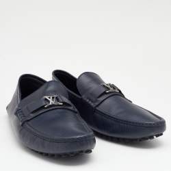 مملوكة مسبقًا Louis Vuitton Blue Epi Leather Hockenheim Slip On Loafers Size 44.5
