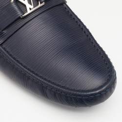 مملوكة مسبقًا Louis Vuitton Blue Epi Leather Hockenheim Slip On Loafers Size 44.5
