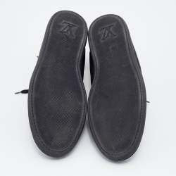 مملوكة مسبقًا Louis Vuitton Black Graphite Damier Nylon And Leather Cap Toe Low Top Sneakers Size 45