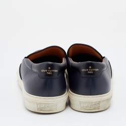 مملوكة مسبقًا حذاء رياضي لوي فيتون جلد أزرق/أسود مقاس 45