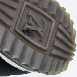 Pre Owned Louis Vuitton Black Damier Nubuck And Leather Run Away Lace Up Sneakers Size 45