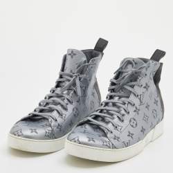 مملوكة مسبقًا Louis Vuitton Grey/Black Match Up Monogram Canvas Pacific High Top Sneakers Size 44