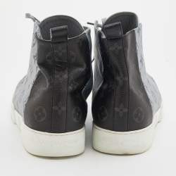 مملوكة مسبقًا Louis Vuitton Grey/Black Match Up Monogram Canvas Pacific High Top Sneakers Size 44