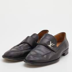 مملوكة مسبقًا حذاء لوفرز لوي فيتون سان جيرمان جلد أسود سليب أون مقاس 44.5