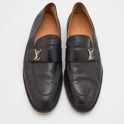 مملوكة مسبقًا حذاء لوفرز لوي فيتون سان جيرمان جلد أسود سليب أون مقاس 44.5