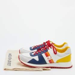 Pre Owned Louis Vuitton Multicolor Leather and Monogram Canvas Now Your Run Away Sneakers Size 44.5