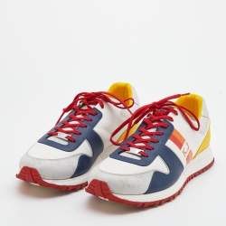 Pre Owned Louis Vuitton Multicolor Leather and Monogram Canvas Now Your Run Away Sneakers Size 44.5
