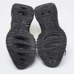 Pre Owned Louis Vuitton Black/Green Leather and Mesh Run Away Pulse Sneakers Size 42