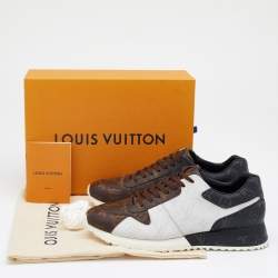 Pre Owned Louis Vuitton Tri-Color Monogram Canvas Run Away Low Top Sneakers Size 40.5