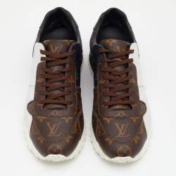 Pre Owned Louis Vuitton Tri-Color Monogram Canvas Run Away Low Top Sneakers Size 40.5