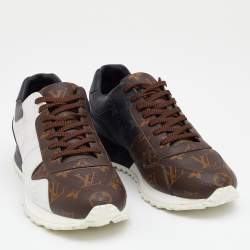 Pre Owned Louis Vuitton Tri-Color Monogram Canvas Run Away Low Top Sneakers Size 40.5