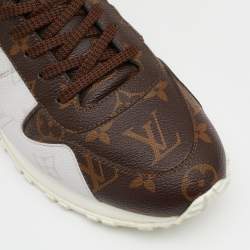 Pre Owned Louis Vuitton Tri-Color Monogram Canvas Run Away Low Top Sneakers Size 40.5