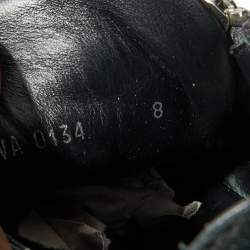 Pre Owned Louis Vuitton Black Damier Print Nylon, Suede And Leather Adventure Zip Low Top Sneakers Size 42