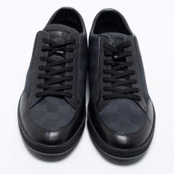 Pre Owned Louis Vuitton Black Damier Graphite Canvas and Leather Offshore Sneakers Size 41.5