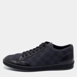 Pre Owned Louis Vuitton Black Damier Graphite Canvas and Leather Offshore Sneakers Size 41.5