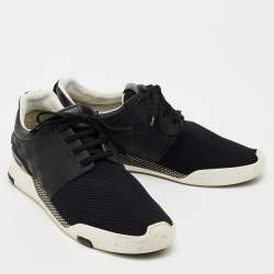 مملوكة مسبقًا Louis Vuitton Black Damier Infini Leather And Mesh Fastlane Sneakers Size 42.5