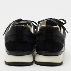 مملوكة مسبقًا Louis Vuitton Black Damier Infini Leather And Mesh Fastlane Sneakers Size 42.5
