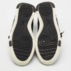 مملوكة مسبقًا Louis Vuitton Black Damier Infini Leather And Mesh Fastlane Sneakers Size 42.5