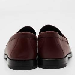 Pre Owned Louis Vuitton Burgundy Leather Major Loafers  Size 42