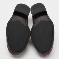 Pre Owned Louis Vuitton Burgundy Leather Major Loafers  Size 42