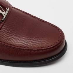 Pre Owned Louis Vuitton Burgundy Leather Major Loafers  Size 42
