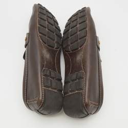 Louis Vuitton Dark Brown Leather Monte Carlo Slip On Loafers Size 42.5