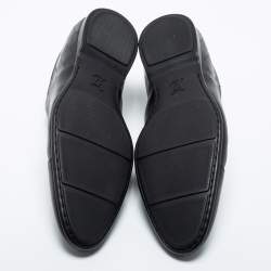 Louis Vuitton Black Damier Embossed Leather Lace Up Oxfords Size 41