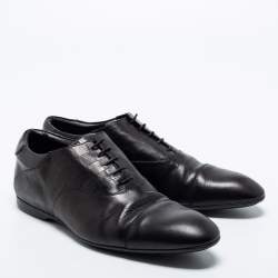 Louis Vuitton Black Damier Embossed Leather Lace Up Oxfords Size 41