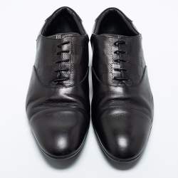 Louis Vuitton Black Damier Embossed Leather Lace Up Oxfords Size 41