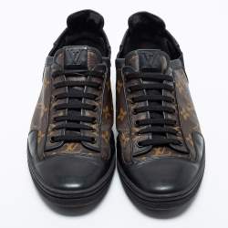 مملوك ة مسبقًا Louis Vuitton Brown/Black Monogram Canvas and Leather Slalom Low-Top Sneakers Size 43