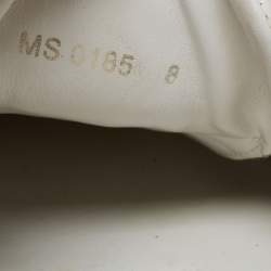 Pre Owned Louis Vuitton White Croc Embossed Leather Frontrow Low-Top Sneakers Size 42