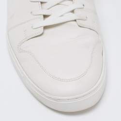 مملوكة مسبقًا Louis Vuitton White/Brown Leather and Monogram Canvas Line Up High-Top Sneakers Size 44