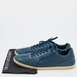 Louis Vuitton Blue Leather Leisure Low Top Sneakers Size 46