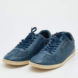 Louis Vuitton Blue Leather Leisure Low Top Sneakers Size 46