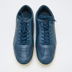 Louis Vuitton Blue Leather Leisure Low Top Sneakers Size 46
