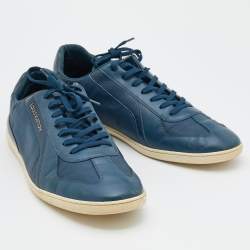 Louis Vuitton Blue Leather Leisure Low Top Sneakers Size 46