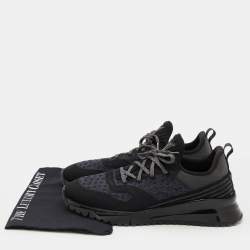 Pre Owned Louis Vuitton Black Knit Fabric VNR New Runner Low Top Sneakers Size 43
